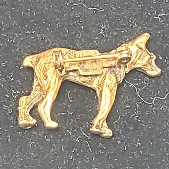 Terrier Gold Tone Vtg Unsigned 1" Dog Puppy - Picture 3 of 4